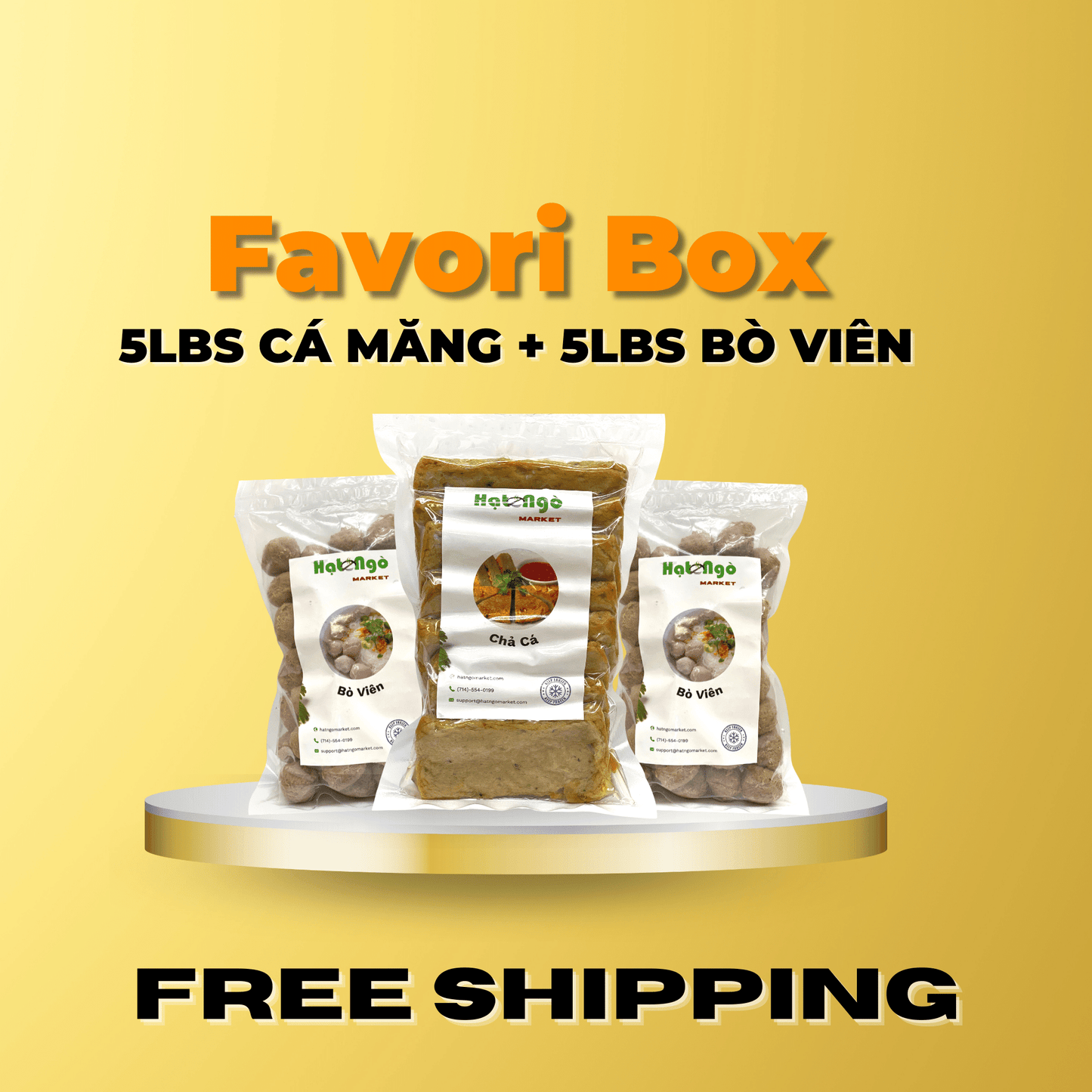 Favori Box | 5lbs Cá Song + 5lbs Bò Viên | FREE SHIPPING