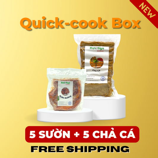 Quick-cook Box | 5 miếng sườn + 5lbs chả cá chiên | Free Shipping